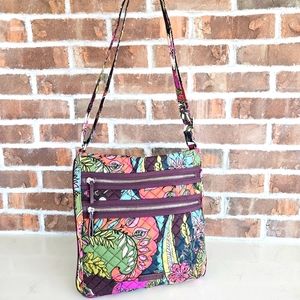 EUC VERA BRADLEY Retired Autumn Leaves Plum Adjustable Strap Crossbody  Bag